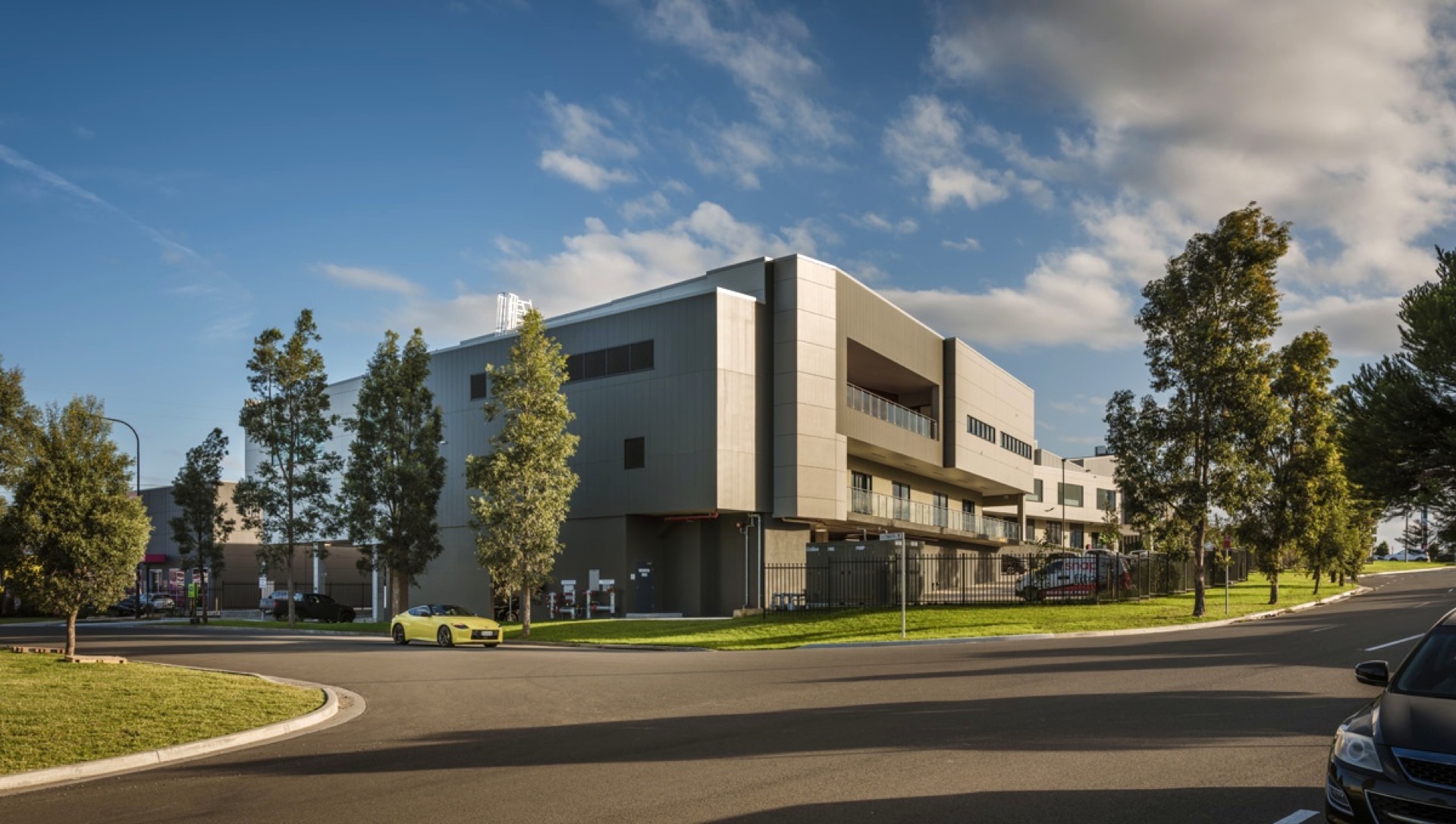 Modern commercial building exterior Western Sydney