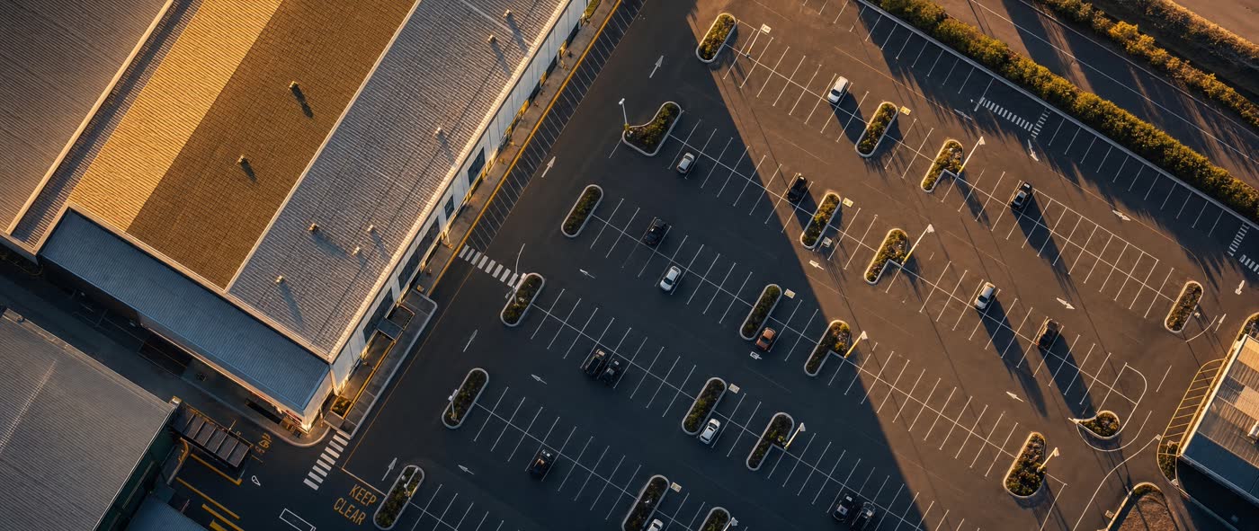 Greater Sydney neighbourhood shopping centre aerial view